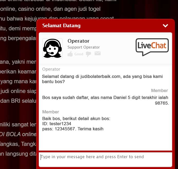 Proses pengambilan akun lewat via livechat